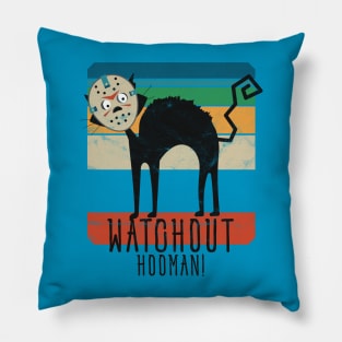 Watchout Hooman! Mad Lockdown Cat • Vintage design Pillow