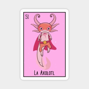 La Axolotl // Mexican Luchador Loteria Card Magnet