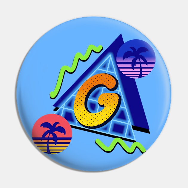 initial Letter G - 80s Synth Pin by VixenwithStripes