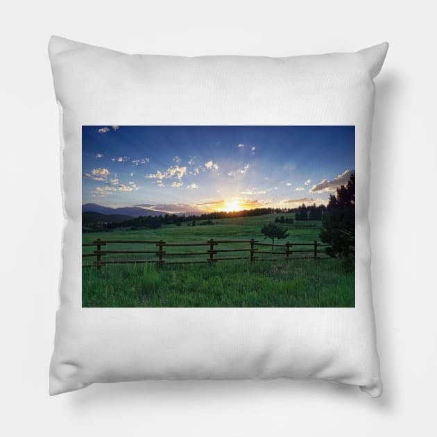 Foothills Sunset Pillow by briankphoto