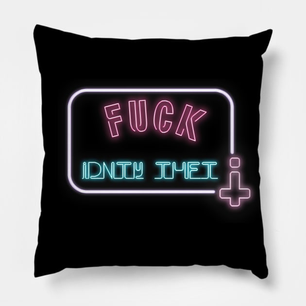 Neon Pink Front&Back Pillow by IDNTYTHFT