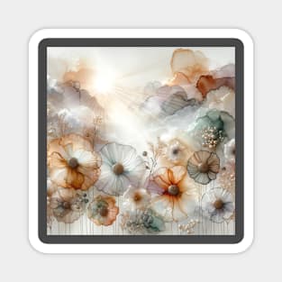 Ethereal Bloom Artwork: A Tranquil Escape Magnet