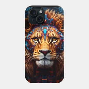 Robotic Lion with Colorful Face Phone Case