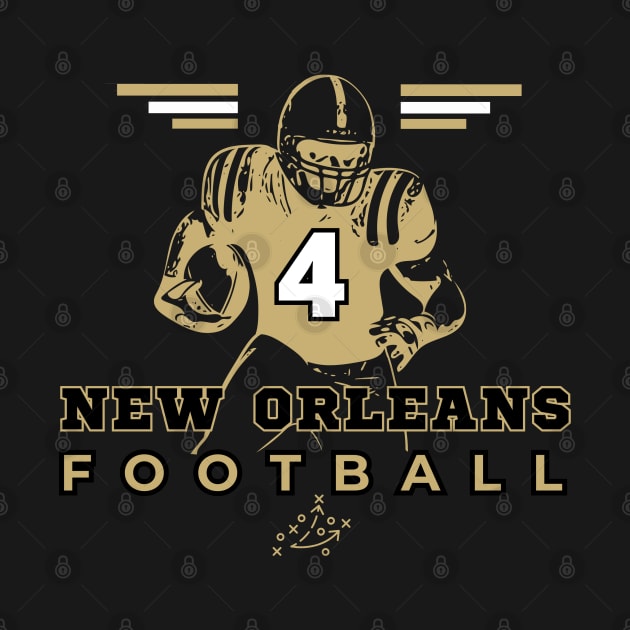 New Orleans Football Vintage Style by Borcelle Vintage Apparel 