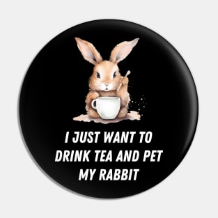 I just want to drink tea and pet my rabbit, funny text Pin