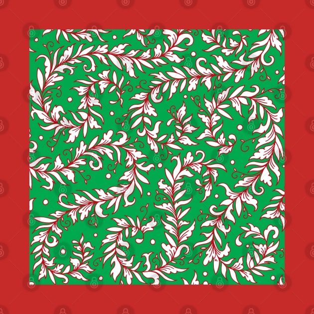 Lacy Leaves Red and Green Palette by HLeslie Design