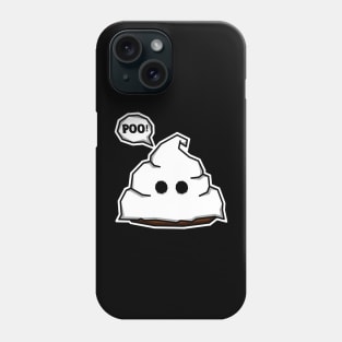 Halloween Spooky Dookie - Cute Poo in a Ghost Costume - Poop Phone Case