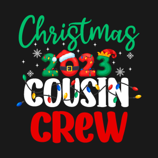 Christmas 2023 Cousin Crew Xmas Lights Funny Matching Pajama T-Shirt