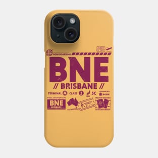 Vintage Brisbane BNE Airport Code Travel Day Retro Travel Tag Australia B Phone Case