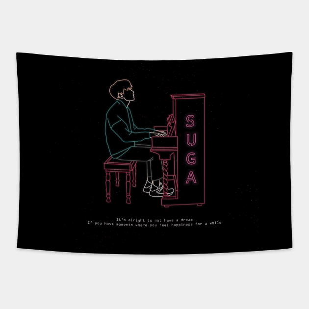 BTS SUGA WITH PIANO Tapestry by moritajung