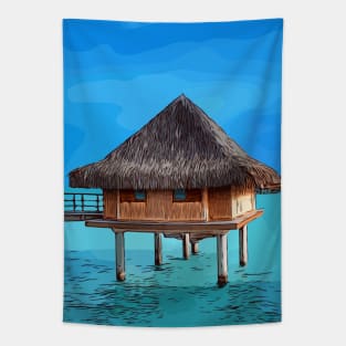 Bungalow in Bora Bora Tapestry