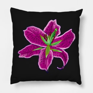 Lilly lily flower - single pink lilly Pillow