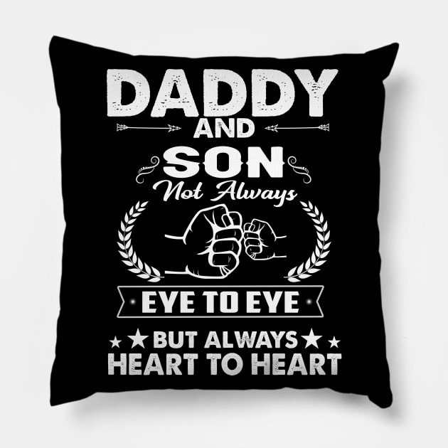 Daddy and son always heart to heart Pillow by RuthTBlake