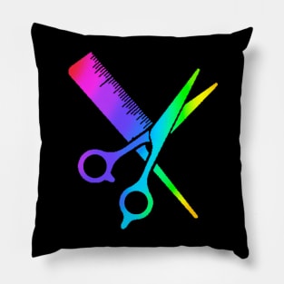 Rainbow Hairdressing Scissors And Comb Pillow