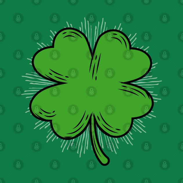 St Patricks Day Shirt Women - Green Four Leaf Clover by amitsurti