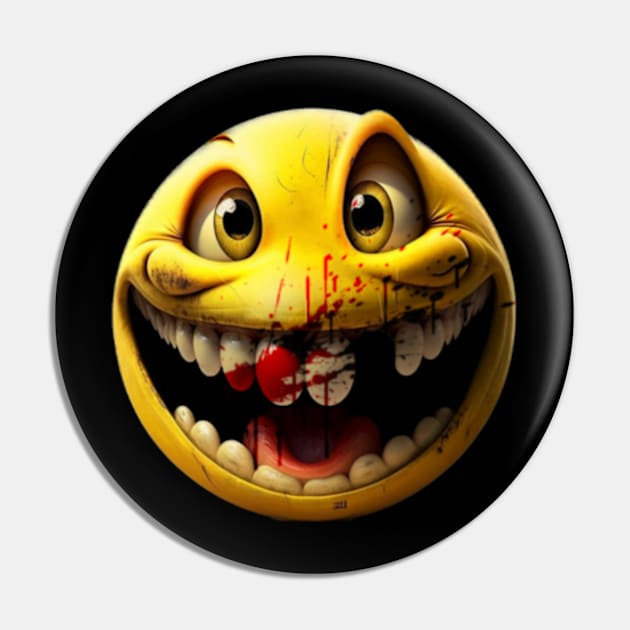 Bloody laughing Emoji Pin by SAN ART STUDIO 