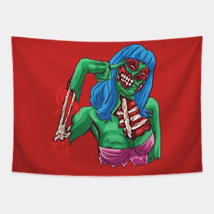 scary zombie smiling Tapestry