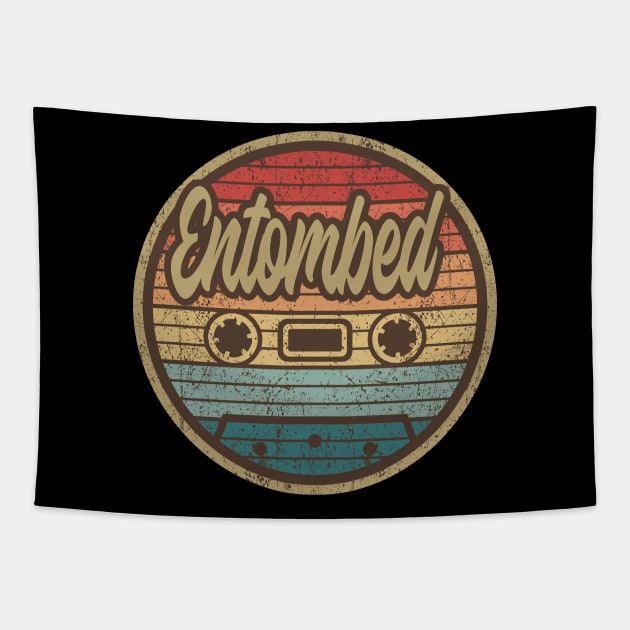 entombed cassette retro circle Tapestry by penciltimes