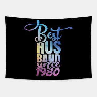 'Best Husband Since 1980' Sweet Wedding Anniversary Gift Tapestry