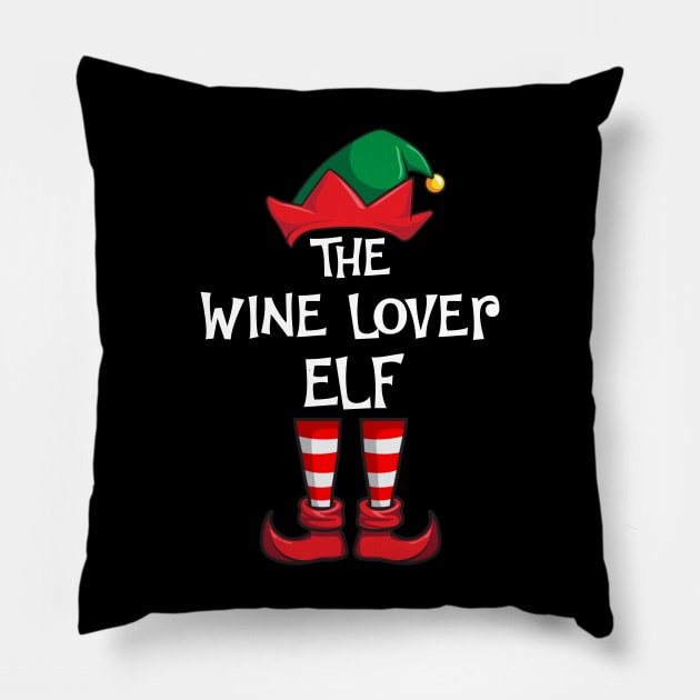 Wine Lover Elf Matching Family Christmas Pillow by hazlleylyavlda