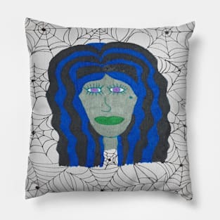 Creepy Halloween Zombie Woman Pillow