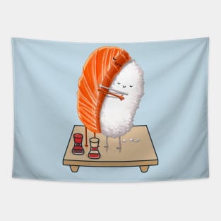 Cute Sushi Hugging Tapestry