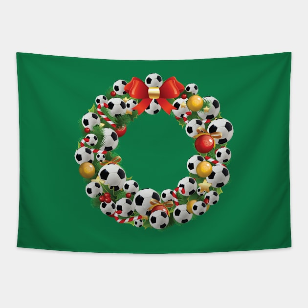 Football Multiface Christmas Wreath Tapestry by Rebus28