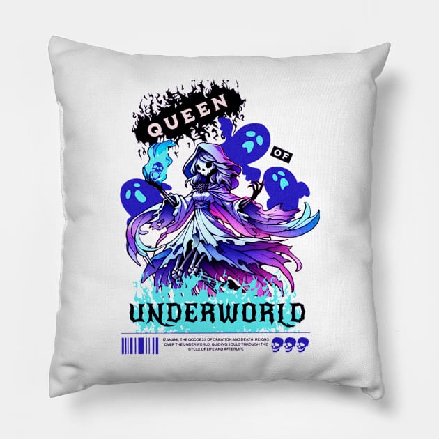 Queen of Underworld | Front & Back Pillow by Strawhat D. Signs