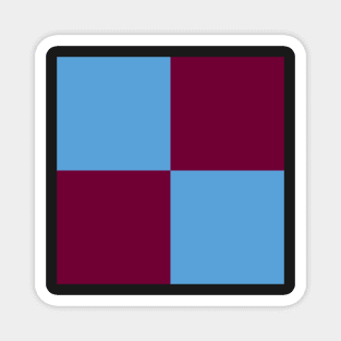 Burnley Claret and Blue Checkered Fan Flag Magnet