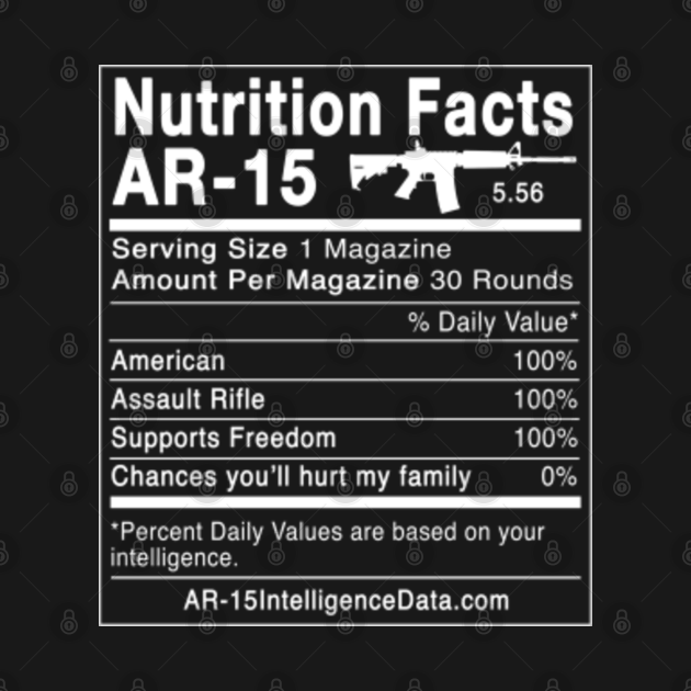 Assault Rifle Ar15 Nutrition Facts Gun 2nd Amendment Tank Top