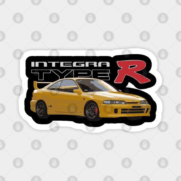 Type R integra DC2 Phoenix Yellow JDM MUGEN Magnet by cowtown_cowboy