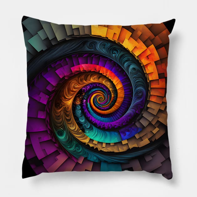 Spiral Geometry 07 Pillow by Mistywisp