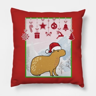 Capybara Christmas Funny Pillow