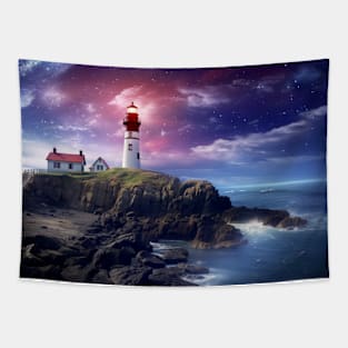 Lighthouse Nature World Fantastic Landscape Surrealist Tapestry