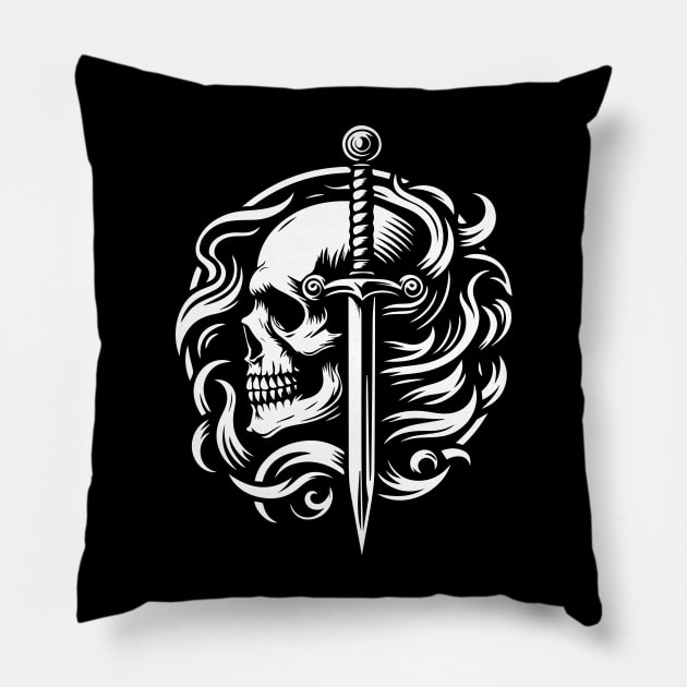 skull and sword Pillow by lkn