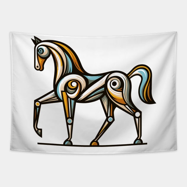 Horse illustration. Illustration of a horse in cubism style Tapestry by gblackid