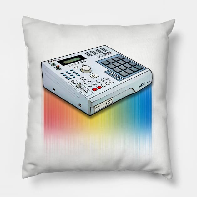 MPC2000 Beat-Maker 80s Producer Tribute Design Pillow by DankFutura