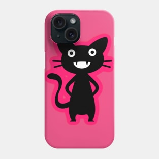 Pink and Black Cute Cartoon Cat Monster Phone Case