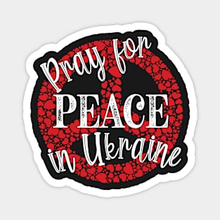 PRAYING FOR PEACE RED HEART PEACE SYMBOL DESIGN Magnet