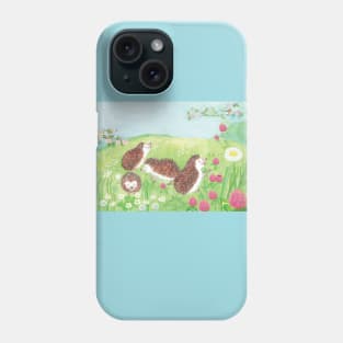 Little Hedgehogs in the Meadow Phone Case