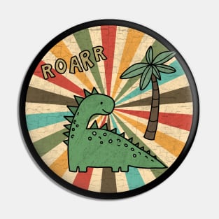 Dinosaur drawing - Retro colors Pin