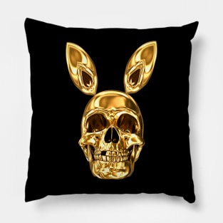 Golden Magic SKULL Rabbit | Missing Tooth Acid Bunny Skull Psychedelic POPART & Design by Tyler Tilley (tiger picasso) Pillow