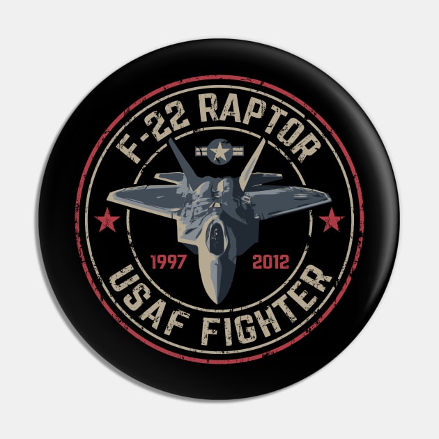 F22 Raptor USAF Fighter Jet Pin by SilverfireDesign