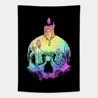 witch skull candlestick Tapestry