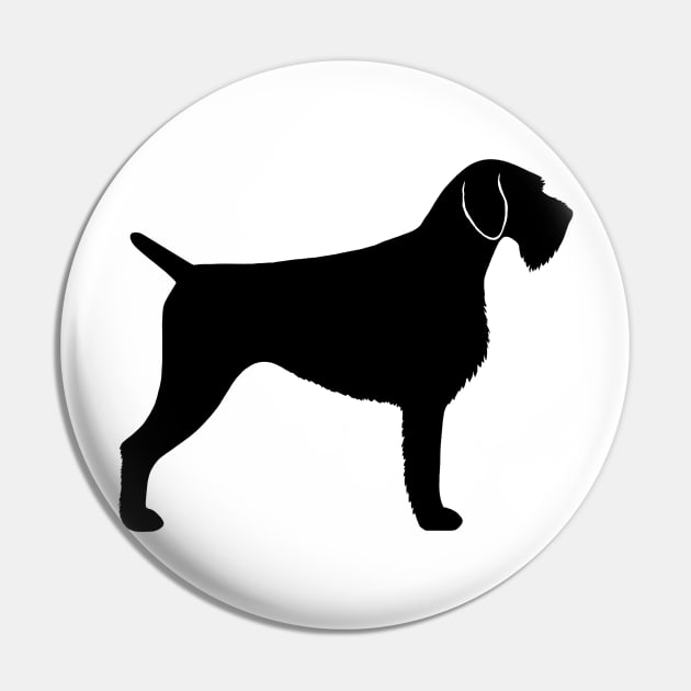 German Wirehaired Pointer Silhouette Pin by Coffee Squirrel