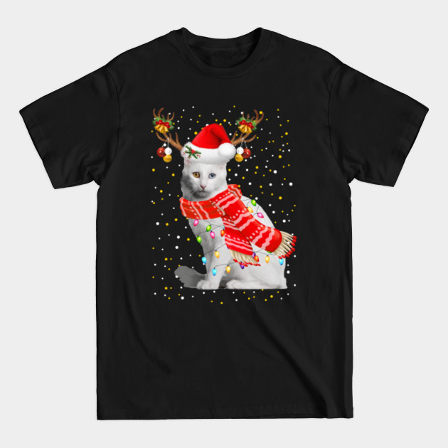 Disover Turkish Angora Cat Shirt Reindeer Christmas Light Shirt - Turkish Angora Cat - T-Shirt