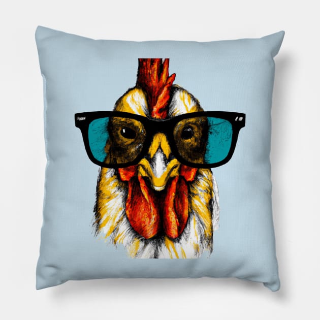 Cool Chickens rule the roost Pillow by Boothy 