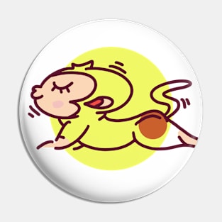 Cute Monkey Animal Yoga #7 Round Edition Pin