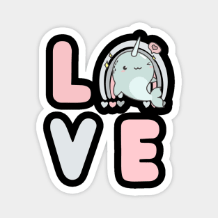 Love Narwhals Magnet