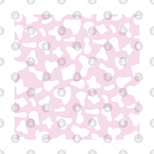 White Diary Cow Print Pattern on Pink Background by Cow Print Stuff